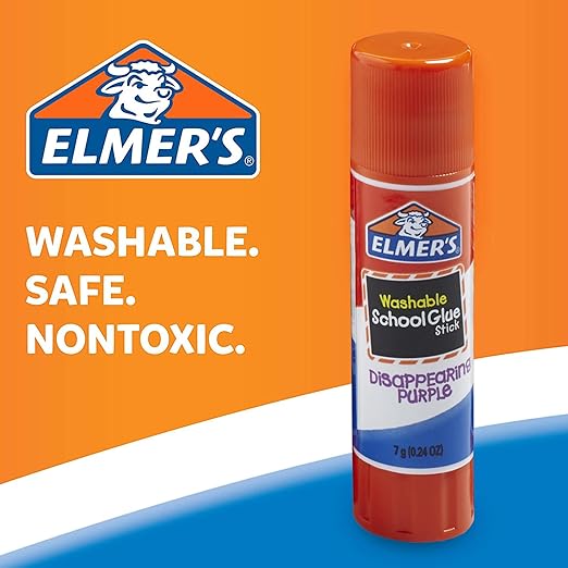 Elmer's Disappearing Purple School Glue Sticks, 0.24 oz Each, 4 Sticks per Pack (E543)
