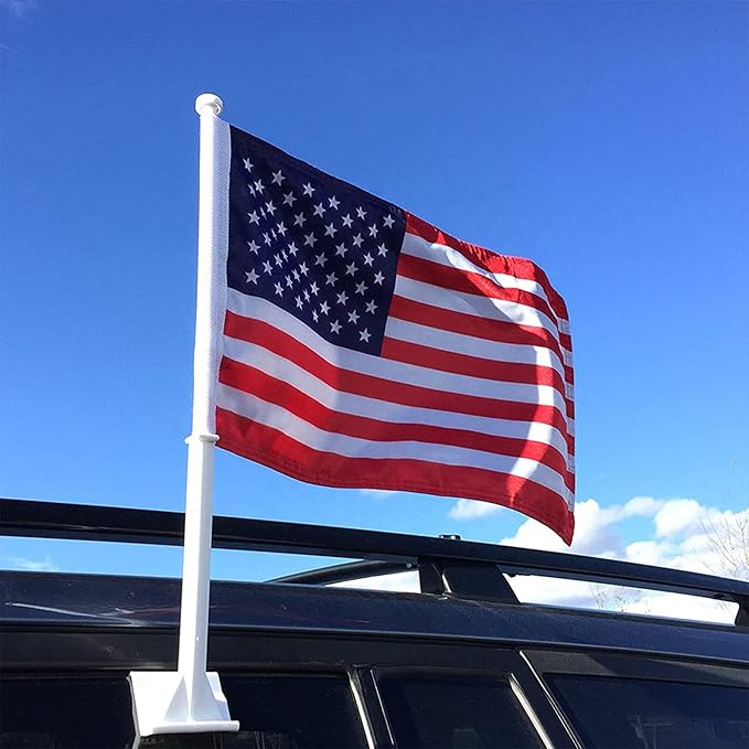United States of America Flag for Cars, Trucks, SUVs, and Boats (12"x18"). For Patriotic Events, Rallys, Sports Events and Parades. Gift for Patriotic Americans.