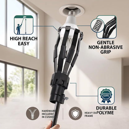 Light Bulb Changer, High Ceiling Bulb Changer, Firm Grip Basket Plastic Light Bulb Removal Tool for Ceiling Recessed Lights