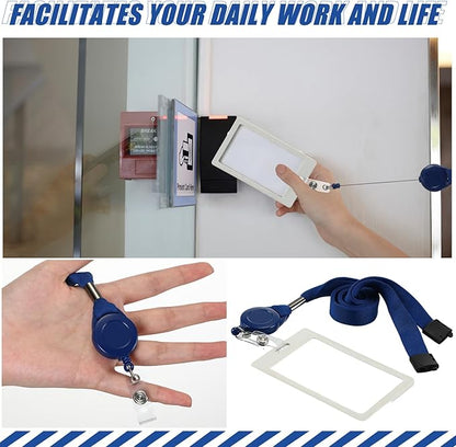 Windyun 36 Pcs Breakaway Lanyard with Safety ID Bulk Retractable Lanyards Flat Neck Straps (Blue)