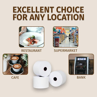 (10) Gorilla Supply 55gsm 3 18 x 230 Thermal Paper Receipt Roll Clover Station Solo Duo TM-T88 T20 T90 Bixolon SRP-350 370, 3.125 x 230 ft Cash Register Paper, BPA Free, 10 Rolls