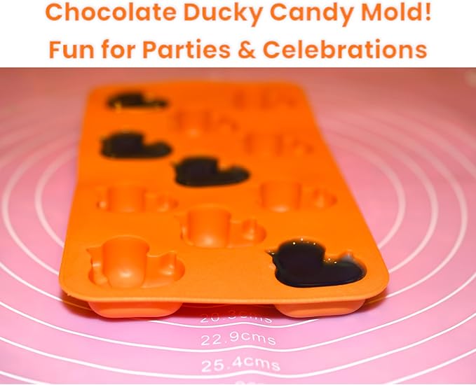 Duck Silicone Mold (11 Cavity) - 3D Candy, Bite-Size Treats, Funny Ice Pops - Food-Grade, Easy-Release, Freezer Safe