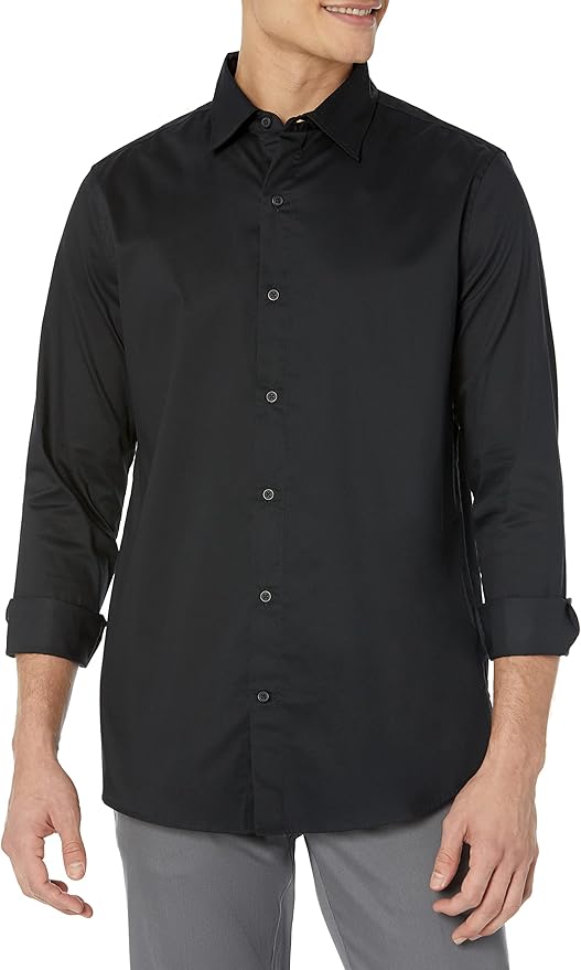 Essentials Dress Shirts, Button Down, Long Sleeve, Regular-Fit Stretch