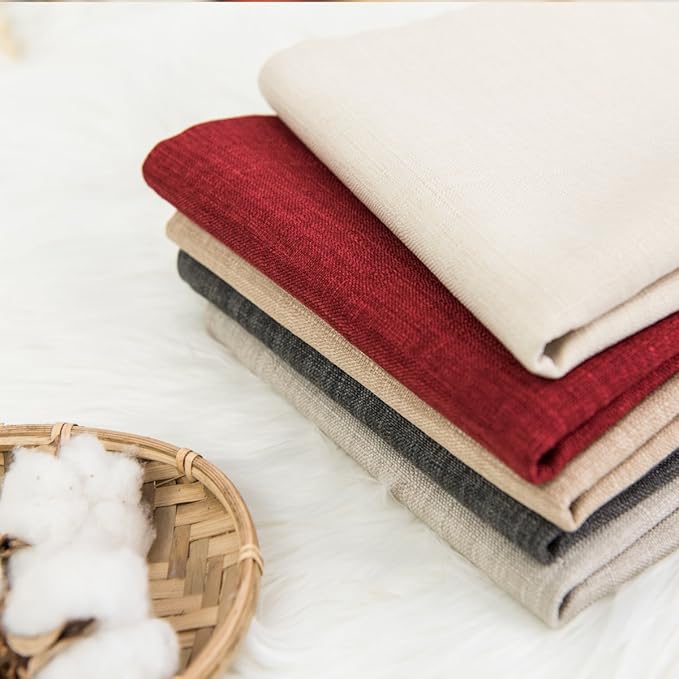Jeanerlor Faux Lined Linen Decorative Throw Pillow Case 24x24 inch Cushion Sham for Teens/Adults Square (60 x 60 cm), Light Linen