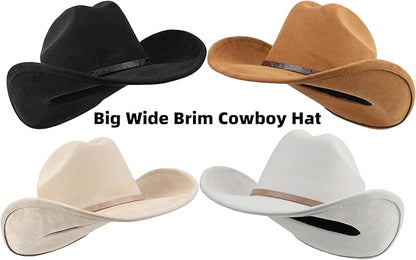 Big Cowboy Hat for Women Men Wide Brim Cowgirls Beach Cattleman Western Cowboys Hat