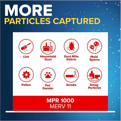 Filtrete 12x20x1 AC Furnace Air Filter, MERV 11, MPR 1000, Micro Allergen Defense, 3-Month Pleated 1-Inch Electrostatic Air Cleaning Filter, 2 Pack (Actual Size 11.81x19.81x0.81 in)