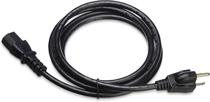 Basics 6 Feet Computer Monitor TV Replacement 3 Prong AC Power Cord, 18 AWG, 125 Volts, Black
