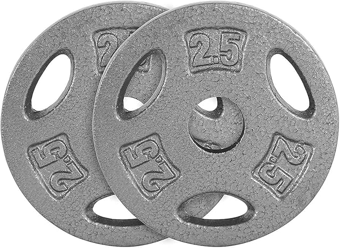 CAP Barbell Cast Iron 1" Gray Standard Grip Plate for Strength Training, Muscle Toning, Weight Loss & Crossfit - Multiple Choices Available (b. 2.5LB X 2)