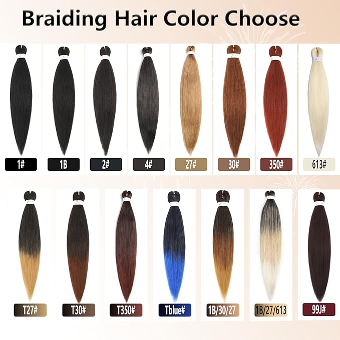 Braiding Hair 26 Inch Pre Stretched Braiding Hair Ombre Braiding Hair Soft Three Tone Yaki Texture Hot Water Setting Synthetic Braiding Hair (26inch 2Packs 1B27613)
