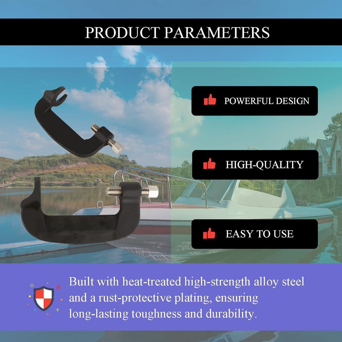 Inboard Propeller Puller for Skis Wakeboards Surfcraft, Inboard Propeller Removal Tool Fits 3/4" to 1-1/8" Shafts, Prop Puller Replace # PULR-PT-Point, C Clamp Puller Inboard