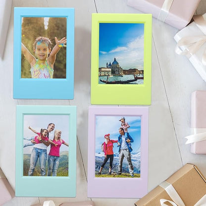 uxcell 5 Pcs Mini Picture Frames 2.4 x 3.6 Inch Rectangle Small Picture Photo Frame Holder for Tabletop Display Photos Paintings Landscape Posters Artwork, Multicolor