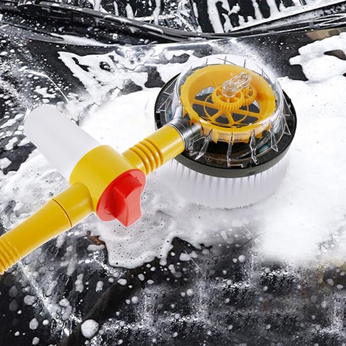 Automatic rotating car wash brush, multifunctional car foam cleaning kit with 360 rotating head, portable chenille brush for car cleaning,
