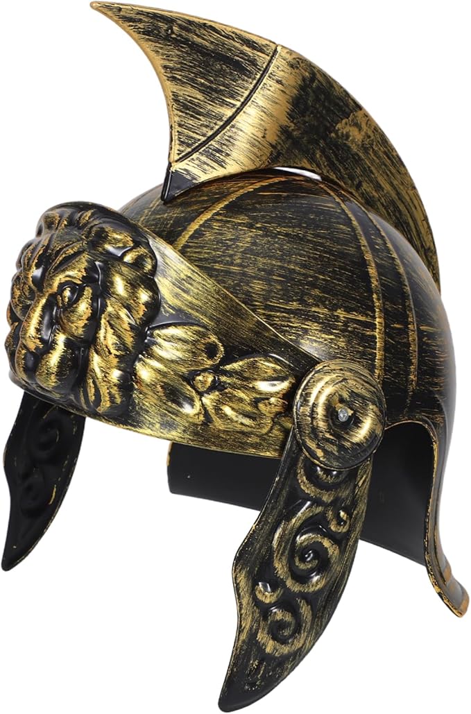 Roman Soldier Helmet for Cosplay Knight Headwear with Artistic Detailing for Halloween Costume Parties