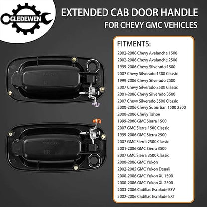Exterior Door Handle, Compatible with 1999-2007 Chevy Silverado Suburban Tahoe Avalanche, GMC Sierra Yukon, Cadillac Escalade, Outside Front Left Driver Side | Replaces# 15034985, GM1310129, 77261