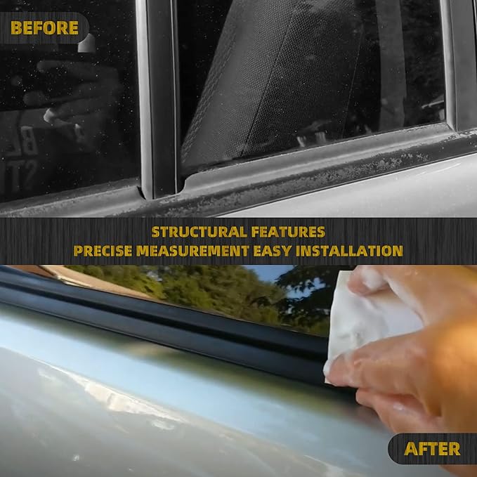 Dasbecan Weatherstrip Window Seal Car Window Moulding Trim 4pcs Compatible with Toyota Prius 2010-2015 Replaces 75720-47021 75710-47021 75740-47021 75730-47021