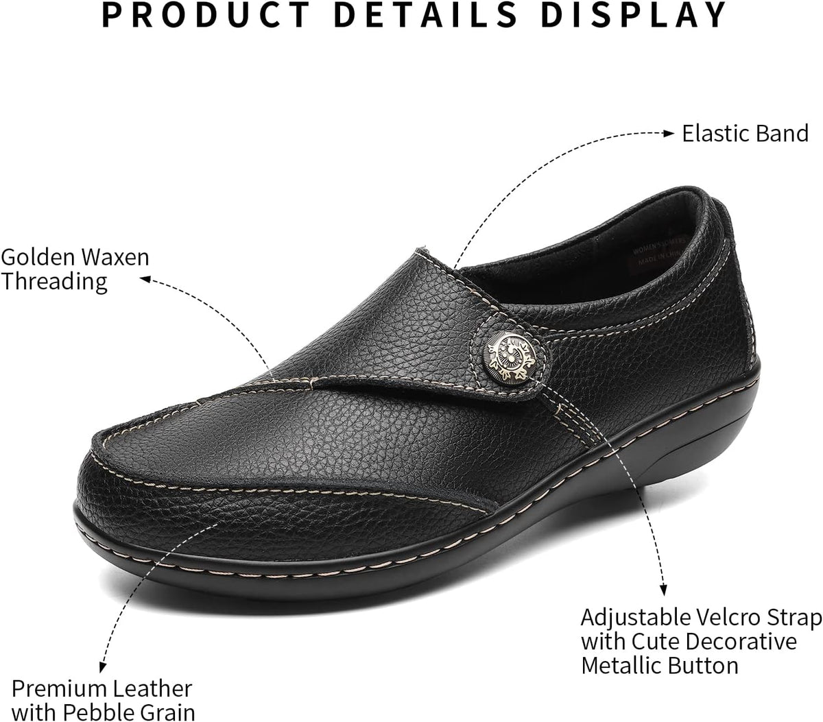 Geoeleph Women's Loafers Casual Slip-Ons Comfort Walking Flats Leather Driving Moccasins