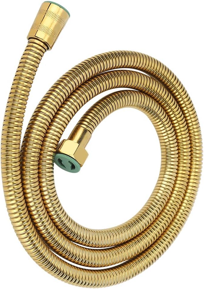 Tissting G1/2in Gold Shower Hose Stainless Steel Material Double Buckle Design Handheld Shower Head Hose Suitable for Most Bathroom Showers Bathroom Accessories https://a.co/d/gHmTCHk