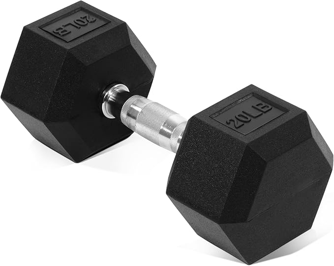Hex Dumbbells Rubber Coated Hand Weights for Exercises and Fitness, Multiple Sizes
