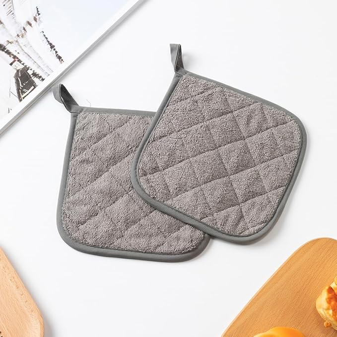 4 Pcs Cotton Pot Holders Thick Terry Cloth Pot Holders Kitchen Counter Hot Pads Oven Pan Holders Cooking Baking Potholder Trivet Hot Pan Coaster Hot Pot Mats for Dining Table