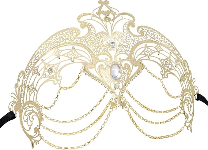 Thmyo Metal Venetian Costume Mask with Laser Cut for Women