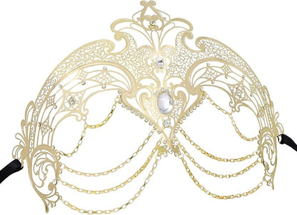 Thmyo Metal Venetian Costume Mask with Laser Cut for Women