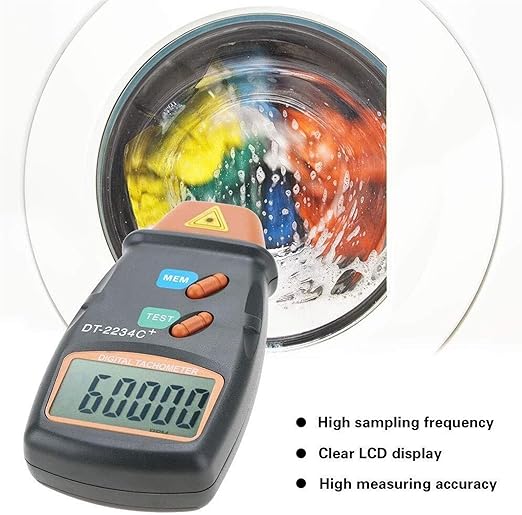 Digital Non-Contact Tachometer,DT-2234C RPM Tach Tester Meter 2.5-99,999RPM Auto Range Motor Digital Photo Tachometer,LCD ABS,Per Car,Wheels, Lathe, Electrical Fan,Paper Making