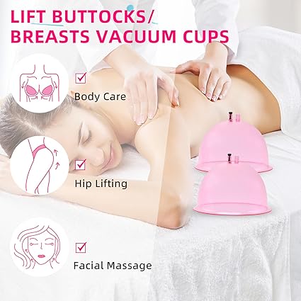 Buttocks Cupping Kit for Massage Therapy,A Pair of Vacuum Cups for Butt Lifting with Y Hose,230,210,180 ML Extra Large Vacuum Therapy Machine Accessories (230ML)