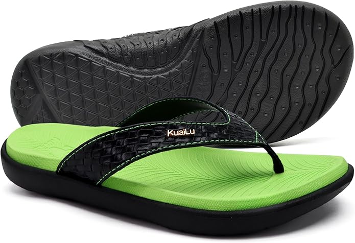KuaiLu Womens Flip Flops Ladies Yoga Mat Comfortable Walking Thong Sandals With Plantar Fasciitis Arch Support Slip On Indoor Outdoor For Summer