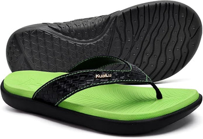 KuaiLu Womens Flip Flops Ladies Yoga Mat Comfortable Walking Thong Sandals With Plantar Fasciitis Arch Support Slip On Indoor Outdoor For Summer