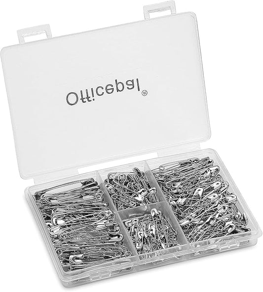 Premium Quality 4-Size Pack of Safety Pins- Top 250-Count – Durable, Rust-Resistant Nickel Plated Steel Set- Best Sewing Accessories Kit for Baby Clothing, Crafts, Arts (4-Size in 1 No.001)