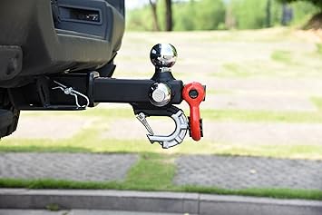 Trailer Hitch Tri-Ball Hitch with Rotatoble Tow Shackle and Tow Hook, fits for 2-inch Receiver, Chrome Trailer Ball...