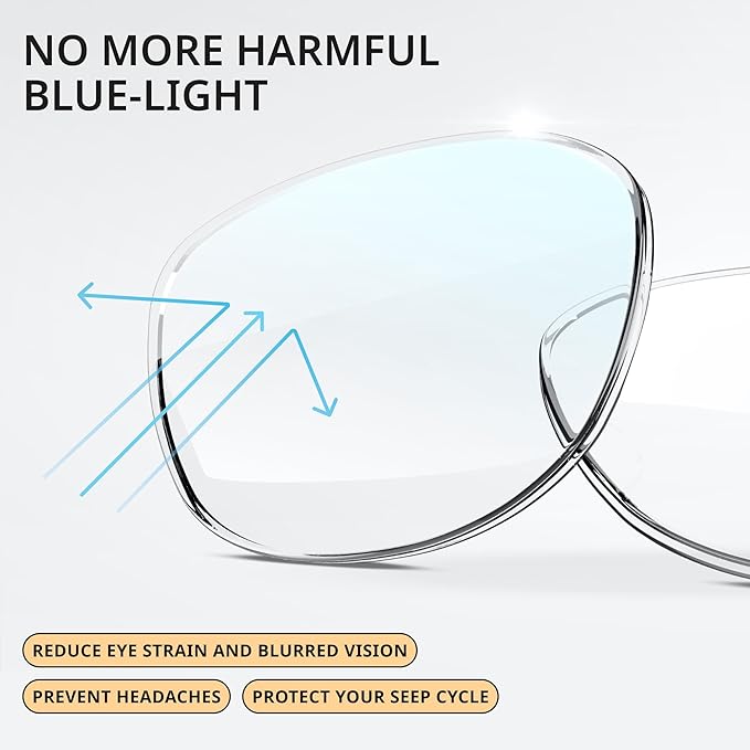 IBOANN Oversized Blue Light Glasses for Woman, Funky Fashion Glasses With Preppy Look, Reduce Screen Fatigue Computer Glasses