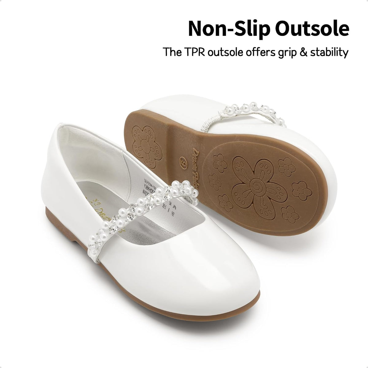 Girls Mary Jane Dress Shoes Ballerina Flats for Wedding, Party (Toddler/Little Kid/Big Kid