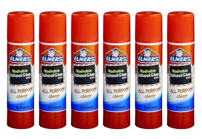 Elmers All Purpose Washable 7 Grams Clear School Glue Sticks (Pack of 12)