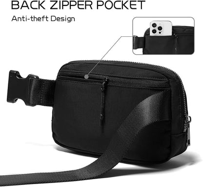 Belt Bag for Women Fanny Pack Crossbody Bags for Women Fashion Waist Packs with Adjustable Strap Gifts for Teenage Girls Women Men (Black)