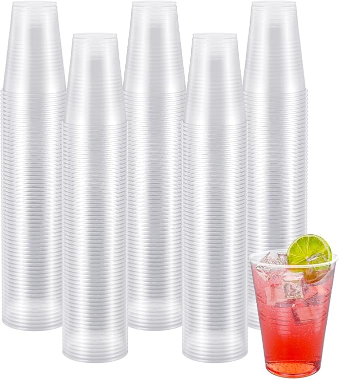 JOLLY CHEF 300 Pack 7 oz Clear Plastic Cups,7 Ounce Disposable Cups for Parties, Picnics, BBQs, Travel, and Events