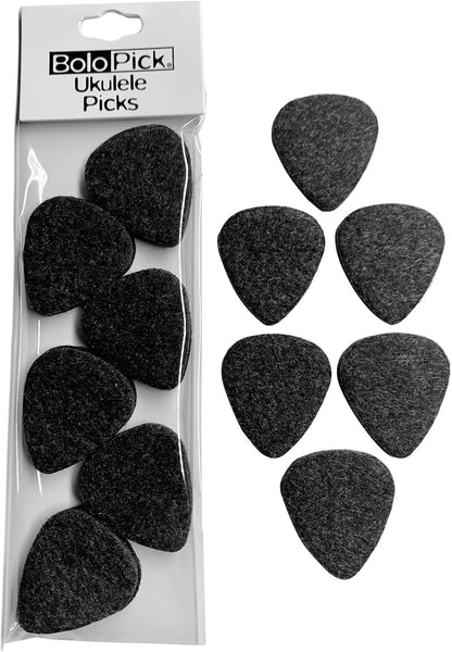 Ukulele Picks, BoloPick 12 Pack Original Recipe Black Felt Uke Picks for Ukulele, Guitar, Bass, Autoharp, Banjo