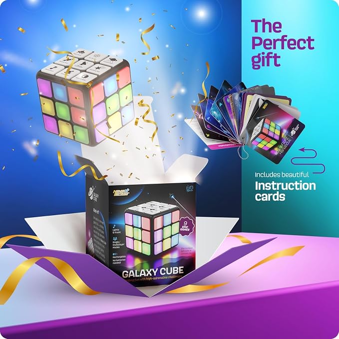 This rechargeable game cube has 9 exciting brain and memory games to play solo or with friends. It's a great gift for kids 6-12 years old!