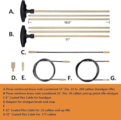 BOOSTEADY Gun Cleaning Kit Universal Gun Cleaning Kit Shotgun Pistol Cleaning Kit with Lightweight Organized Carrying Case Gun Cleaning Supplies Gun Cleaner Bottle Brass Jags and Tips