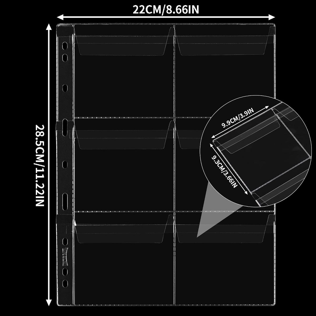 Coin Collecting Pages 5 Sheets 6 Pockets Standard 9Hole Coin Pocket Inserts Collecting Sleeves for Coins Uncle Paul CS03506