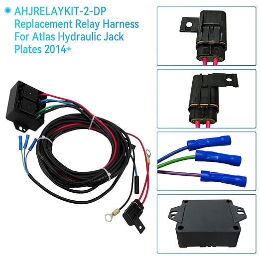 AHJRELAYKIT-2-DP Replacement Relay Harness Jack Plate Wiring Harness for Atlas Hydraulic Jack Plates 2014, T-H Marine AHJRELAYKIT2DP for CMC Jack Plates and Trim  Tilt Units