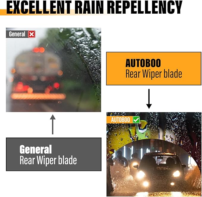AUTOBOO 14 Inch Rear Wiper Blade Replacement for 06-24 Subaru Forester Outback, 07-11 Honda CRV, Fit,14-17 Acura MDX,RDX, Infiniti QX70, FX50,EX37,EX35-Original Equipment Replacement- 14" (Pack of 1)
