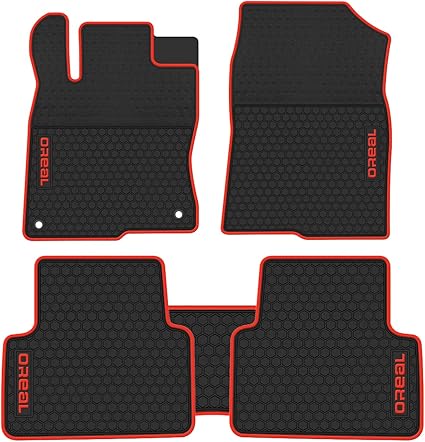 biosp Car Floor Mats for Honda Civic 10th 2016 2017 2018 2019 Front And Rear Seat Heavy Duty Rubber Liner Black Red Vehicle Carpet Custom Fit- All Weather Guard Odorless