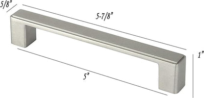 Kingsman NEPOLI Series (Pack of 10) Solid Zinc Alloy Drawer Pull Cabinet Handle (5-78 in., Brushed Nickel Finish)