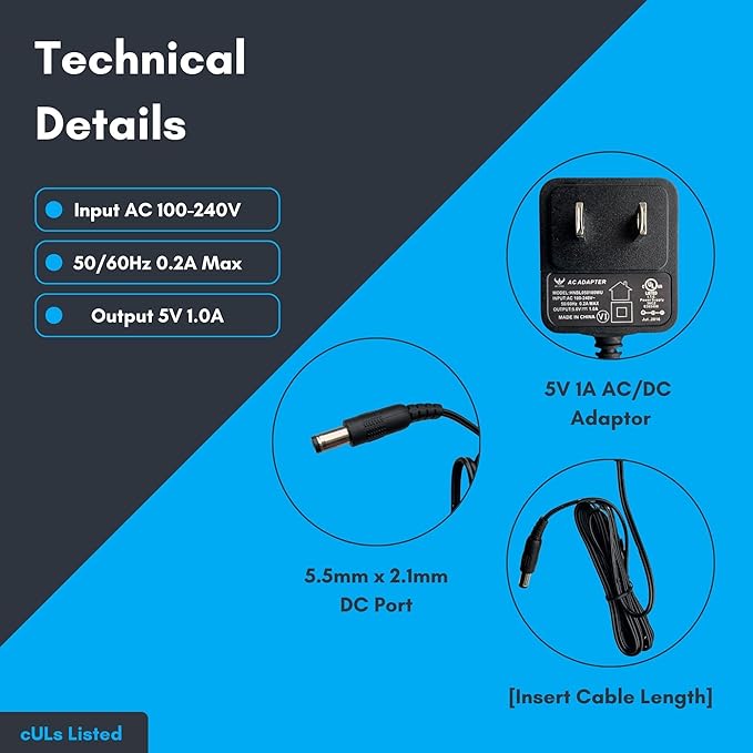 Ideal Security AC Adapter for SK6 and QH Series Alerts, Black