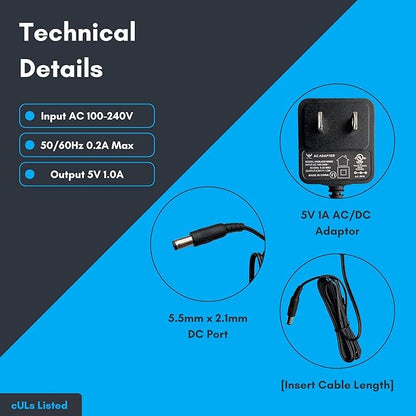 Ideal Security AC Adapter for SK6 and QH Series Alerts, Black