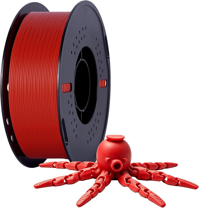 Kingroon PLA 3D Printer Filament, Dimensional Accuracy +/- 0.02 mm, 1 kg Spool(2.2lbs), 1.75 mm?Red