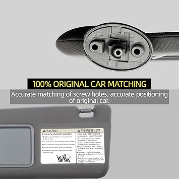Dasbecan Left Driver Side Sun Visor Compatible with Toyota Tacoma 2005-2012 2013 2014 2015 74320-04181-B1 Gray Without Light