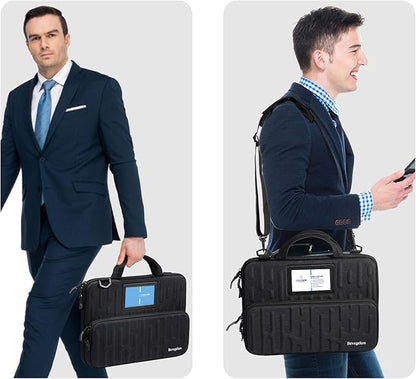 Chromebook Hard Case 11.6 Inch, Work-in Laptop Bag with Shoulder Strap (Black, 11-11.6 inch)