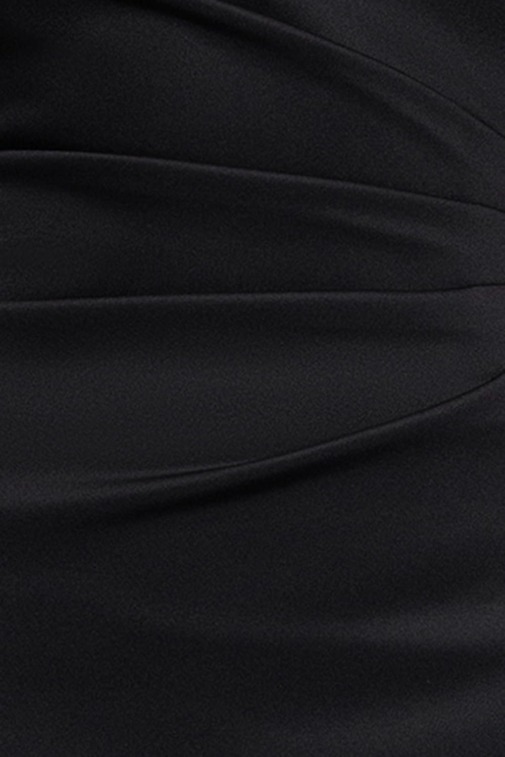 Xscape Women's Scuba Crepe Illusion Neck Mesh Sleeve Ruffle Floor Length Dress.